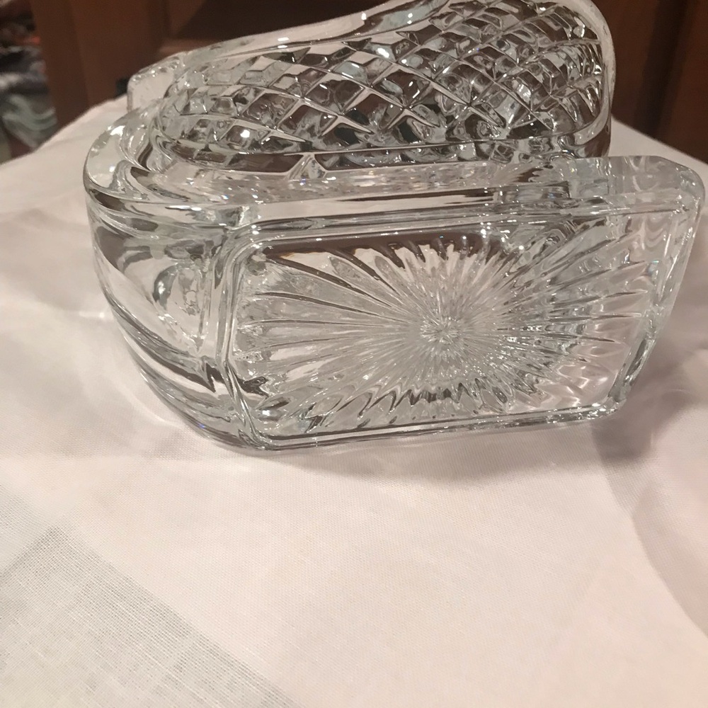 Clear Glass Decorative Trinket Dish - Home Bath